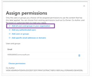 Assigning permissions