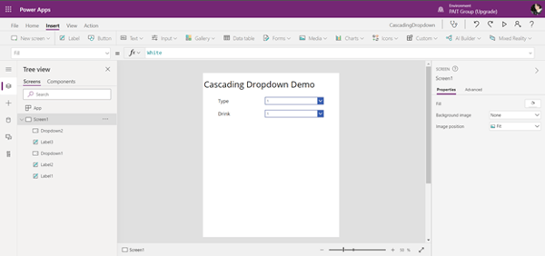 PowerApps Label creation