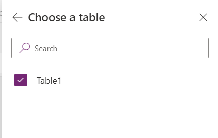 Table selection