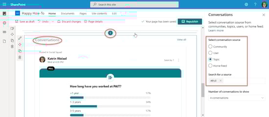 Yammer webparts in SharePoint