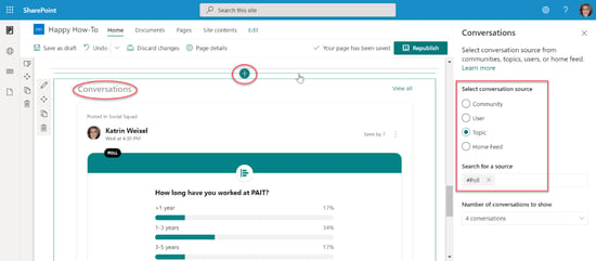 Yammer webparts in SharePoint