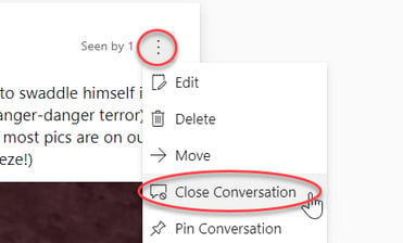Yammer and closing conversations