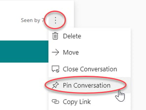 Pinning a Yammer Conversation